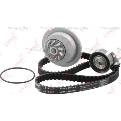 Комплект ремня ГРМ с водяным насосом (усиленный ремень) LYNXauto PW1003