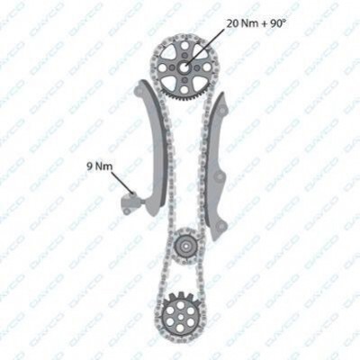 Комплект цепи ГРМ LYNXauto TK0043