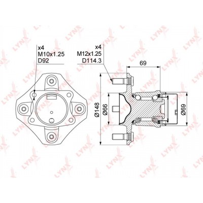 Ступица колеса LYNXauto WH1073
