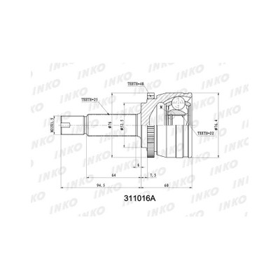 ШРУС наружный передний METACO 5730023