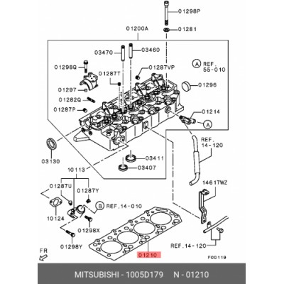 Прокладка ГБЦ Mitsubishi 1005D179
