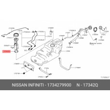 Кольцо уплотнительное топливного насоса Nissan 1734279900