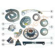 Комплект цепи ГРМ с сальником коленвала O.S.K. S601KF Комплект цепи ГРМ с сальником коленвала O.S.K. S601KF