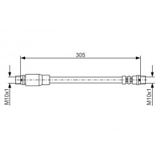 Шланг тормозной Brembo T85117