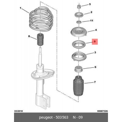 Опора амортизатора CitroenPeugeot 503563