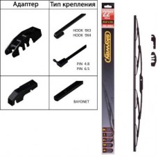 Щетка стеклоочистителя 700 мм (28) бескаркасная, 10 адаптеров AIRLINE AWBBK700