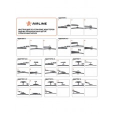 Щетка стеклоочистителя задняя бескаркас 250мм (10 ) 8 адаптеров AIRLINE AWBR250