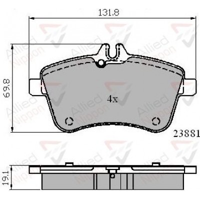 Колодки тормозные дисковые Allied Nippon ADB01149