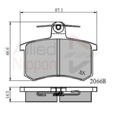 Колодки тормозные дисковые Allied Nippon ADB0558