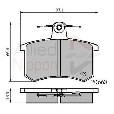 Колодки тормозные дисковые Allied Nippon ADB0558