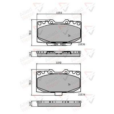 Колодки тормозные дисковые Allied Nippon ADB31614