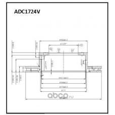 Диск тормозной вентилируемый Allied Nippon ADC1724V
