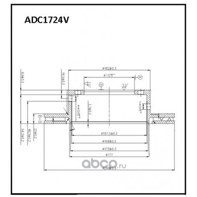Диск тормозной вентилируемый Allied Nippon ADC1724V