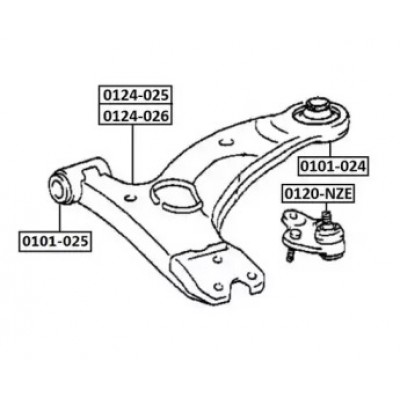 Сайлентблок рычага подвески задний Asva 0101024