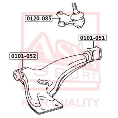 Сайлентблок рычага подвески передний Asva 0101052