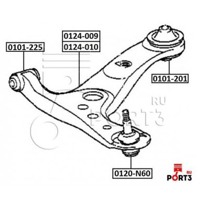 Сайлентблок рычага подвески передний Asva 0101225