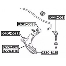 Сайлентблок рычага подвески задний с кронштейном Asva 0201003B
