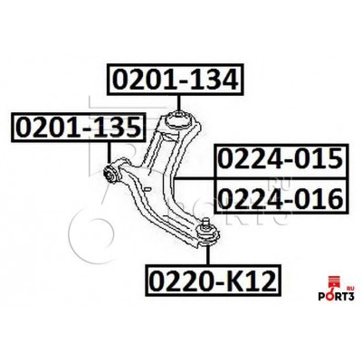 Сайлентблок рычага подвески задний Asva 0201134