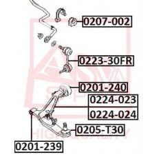 Сайлентблок рычага подвески задний без кронштейна Asva 0201239