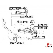 Сайлентблок нижнего рычага подвески Asva 0201R51L