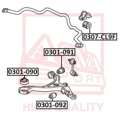Сайлентблок нижнего рычага подвески Asva 0301092