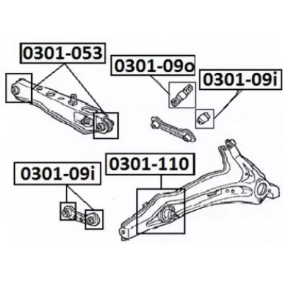 Сайлентблок верхнего поперечного рычага подвески внутренний ушастый Asva 030109I