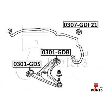 Сайлентблок рычага подвески задний Asva 0301GDB