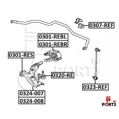 Сайлентблок рычага подвески передний Asva 0301RES