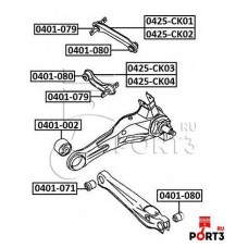 Сайлентблок продольного рычага подвески Asva 0401002