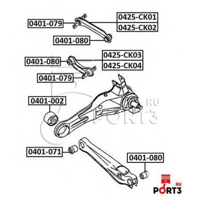 Сайлентблок продольного рычага подвески Asva 0401002