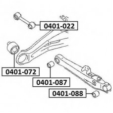Сайлентблок продольного рычага подвески Asva 0401072