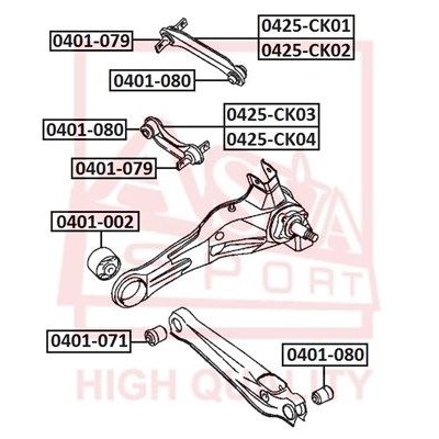 Сайлентблок рычага подвески Asva 0401080