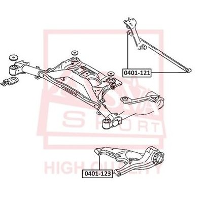 Сайлентблок реактивной тяги Asva 0401121