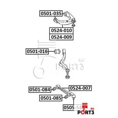 Сайлентблок нижнего рычага подвески Asva 0501016