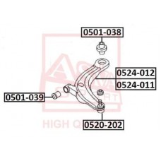 Сайлентблок рычага подвески задний Asva 0501038