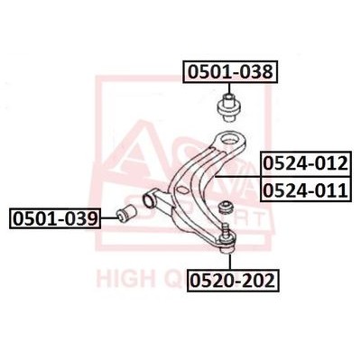 Сайлентблок рычага подвески задний Asva 0501038