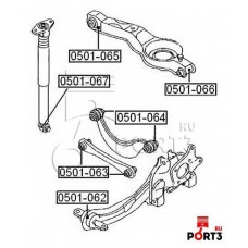 Сайлентблок продольного рычага подвески ушастый Asva 0501062
