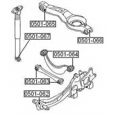 Сайлентблок нижнего поперечного рычага подвески внешний Asva 0501066