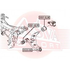 Сайлентблок передний переднего нижнего рычага Asva 0501GJB