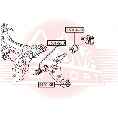 Сайлентблок передний переднего нижнего рычага Asva 0501GJB
