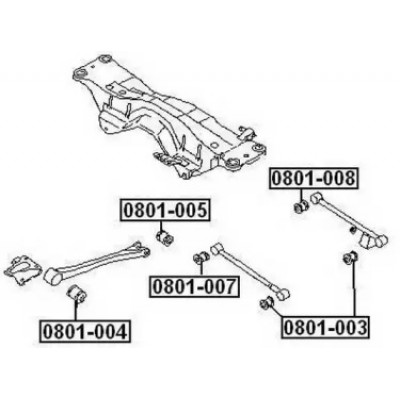Сайлентблок поперечного рычага подвески Asva 0801007