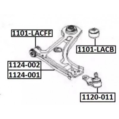 Сайлентблок продольной тяги задний Asva 1201AC000