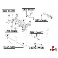 Сайлентблок реактивной тяги Asva 1201SANC7