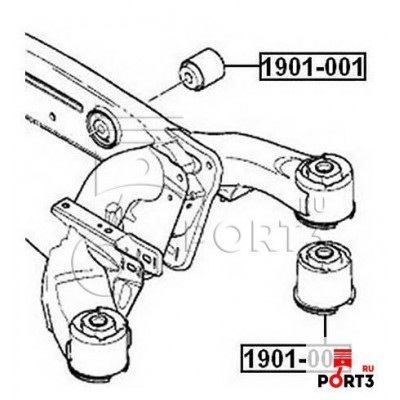 Сайлентблок балки моста Asva 1901007