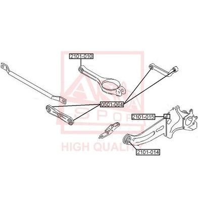 Сайлентблок продольного рычага подвески Asva 2101015