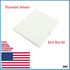 ТС Фильтр салонный C1107 HYUNDAI Solaris, KIA Rio III (аналог CU21008) (24 шт.) AWM 410030114