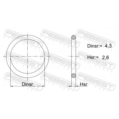 Кольцо уплотнительное топливного фильтра 4.3x2.6 Febest 01400011