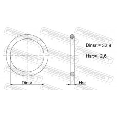 Кольцо уплотнительное 32.9x2.6 Febest 01400014