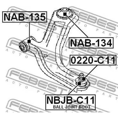 Опора шаровая переднего нижнего рычага Febest 0220C11