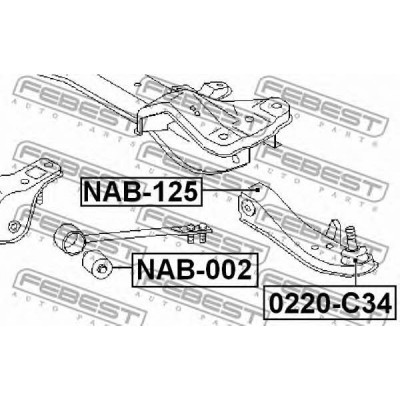 Опора шаровая переднего нижнего рычага Febest 0220C34